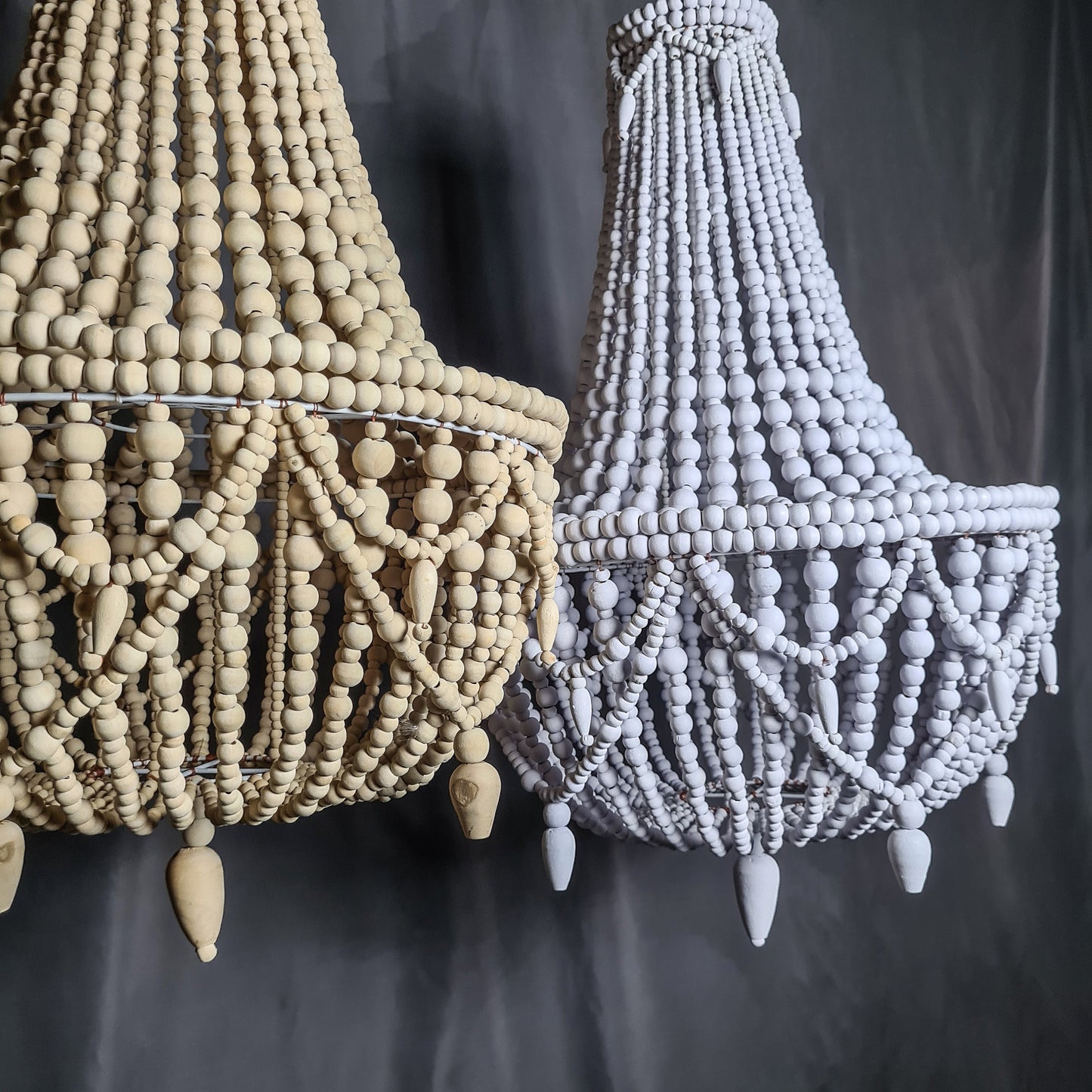 Beaded chandelier 50x70 wooden lamp shade bohemian lampshade beads chandelier lighting loft pendant lamp