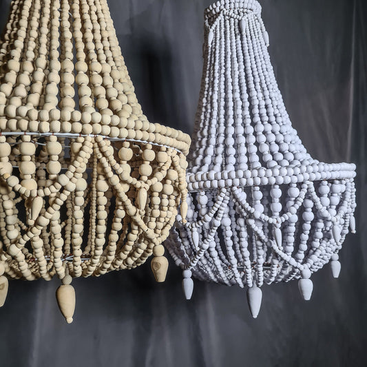 Beaded chandelier 50x70 wooden lamp shade bohemian lampshade beads chandelier lighting loft pendant lamp
