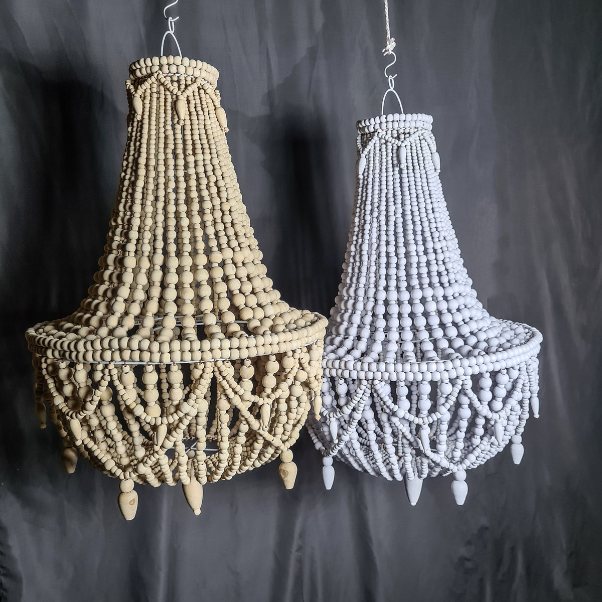 Beaded chandelier 50x70 wooden lamp shade bohemian lampshade beads chandelier lighting loft pendant lamp