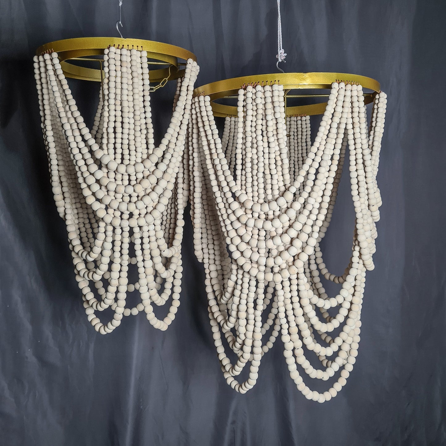 Beaded chandelier wooden lamp shade beads chandelier lampshade bohemian pendant lampshade wooden lamp