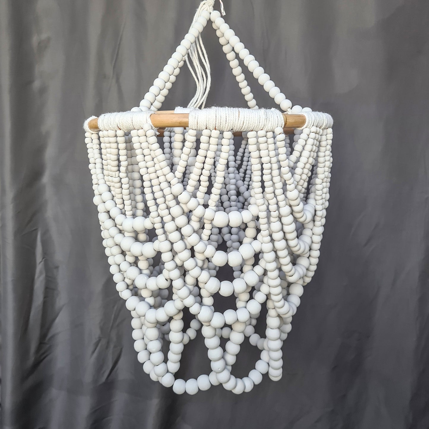 Beaded lampshade wooden beads chandelier pendant lamp shade beaded bohemian chandelier home lamp lighting