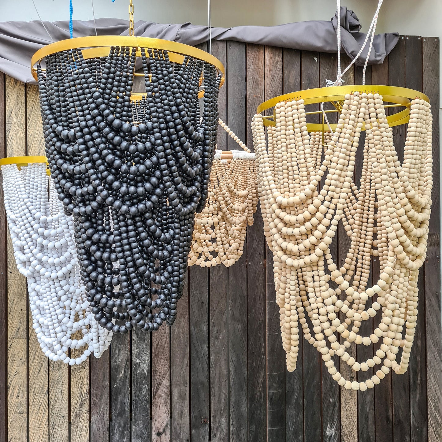 Beads chandelier pendant beaded lampshade wooden lamp shade bohemian chandelier wood beads lamp boho lampshade