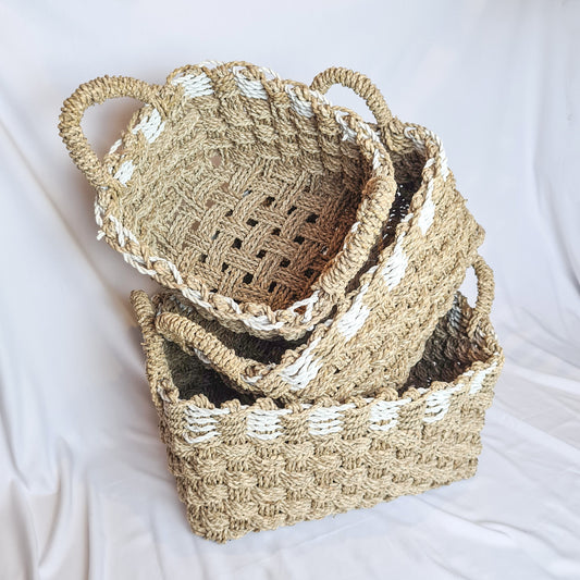 Basket laundry set 3, wicker baskets seagrass woven basket square basket interior items eco basket wicker box boxes