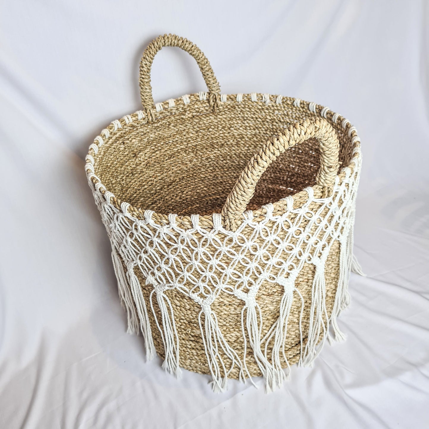 Laundry baskets set 3 wicker basket eco natural basket woven seagrass boxes boho bohemian home basket