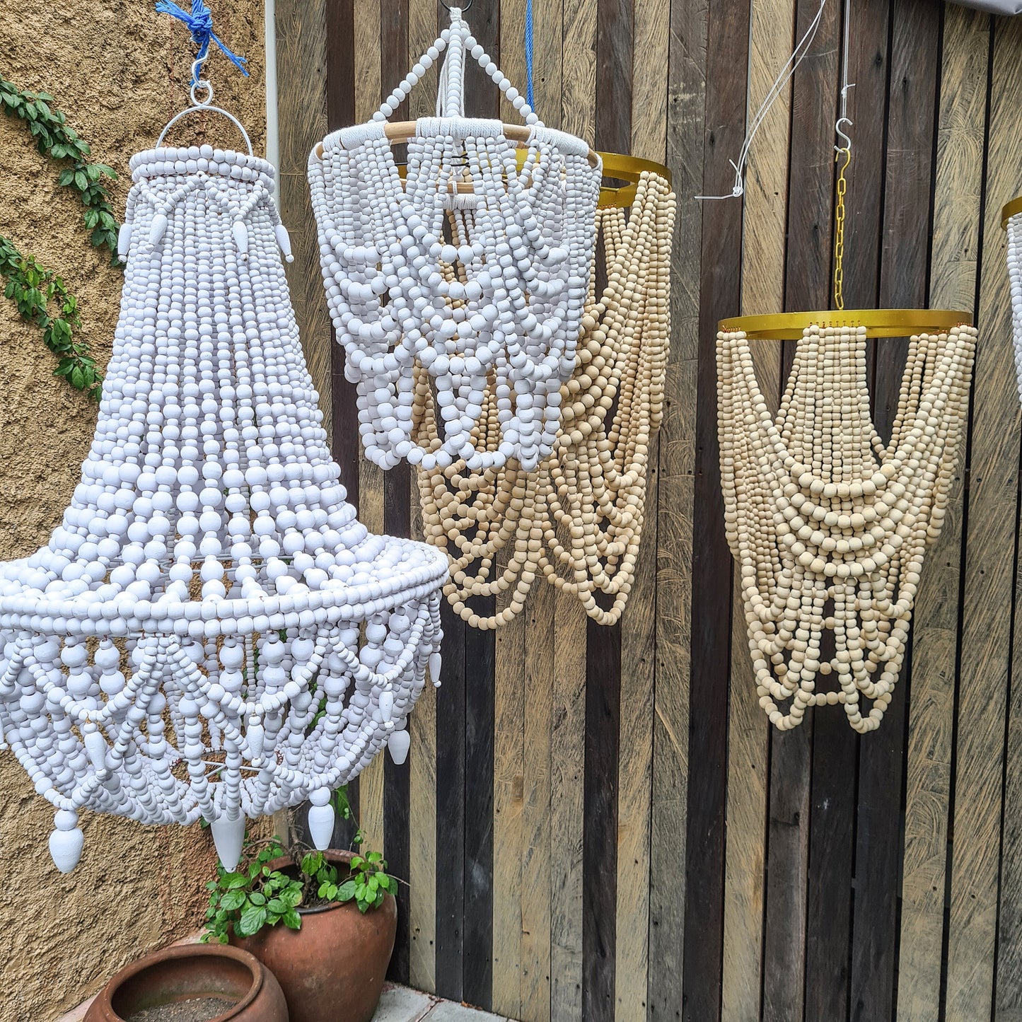 Wooden beaded chandelier beads lampshade pendant lamp bohemian lampshade wood beads lamp shade