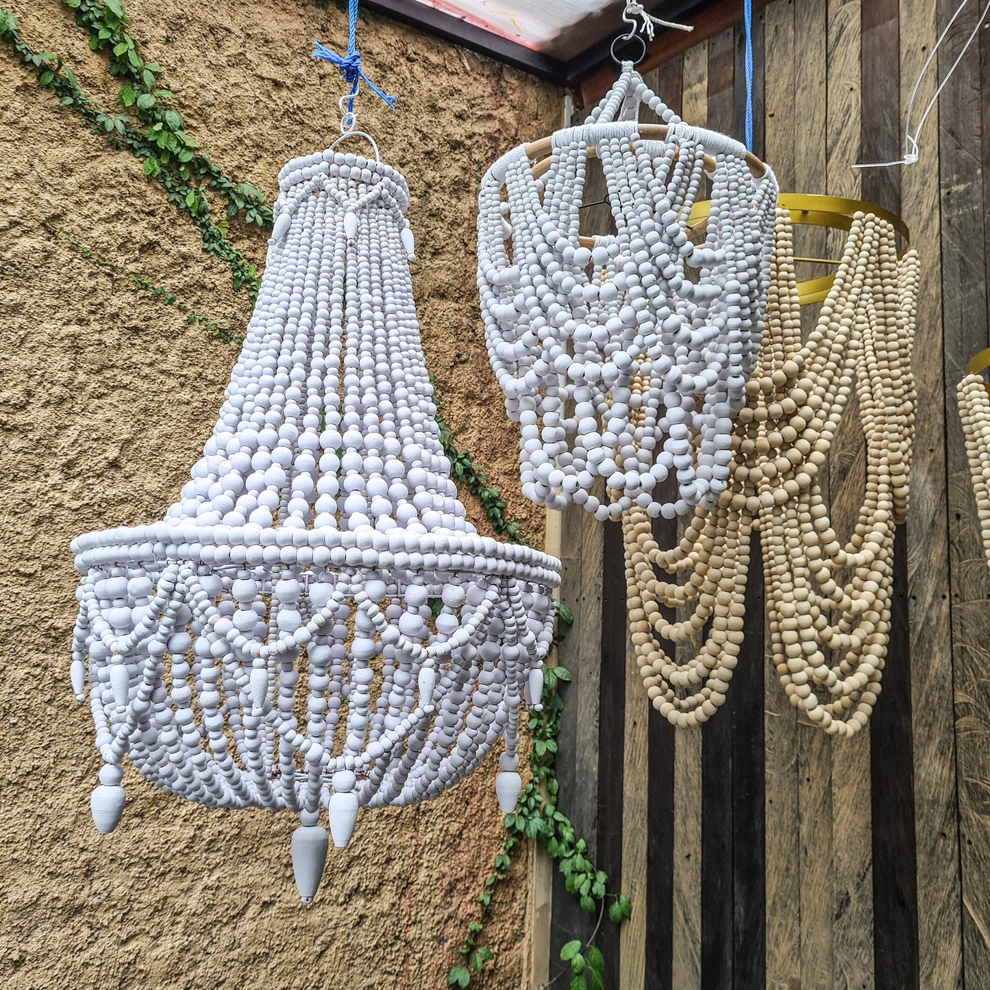 Wooden beaded chandelier beads lampshade pendant lamp bohemian lampshade wood beads lamp shade