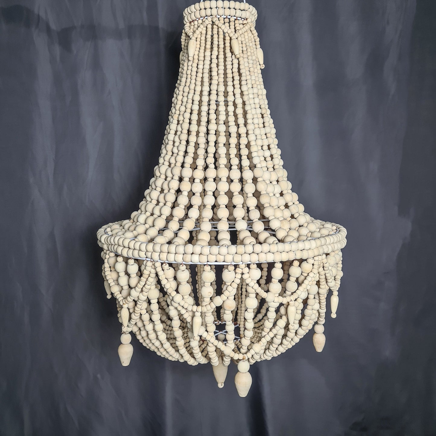 Beads chandelier 50x70cm wooden beaded lampshade bohemian pendant lamp shade wood beads chandelier