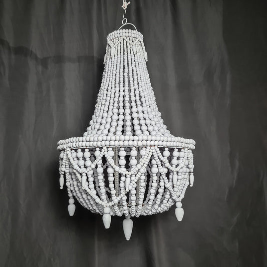 Wooden beaded chandelier beads lampshade pendant lamp shade bohemian white lampshade lighting