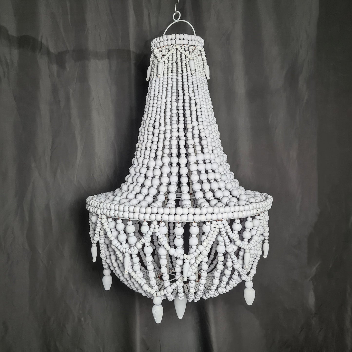Wooden beaded chandelier beads lampshade pendant lamp shade bohemian white lampshade lighting
