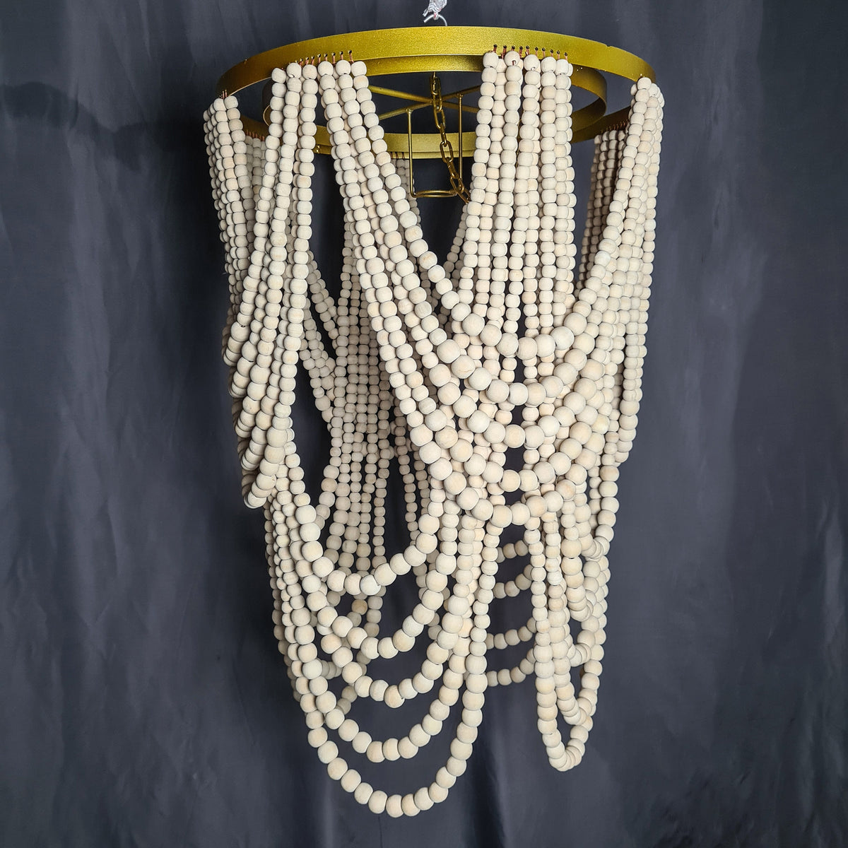 Beaded chandelier 50x80cm wooden pendant lampshade beads lamp shade bohemian lamp lighting