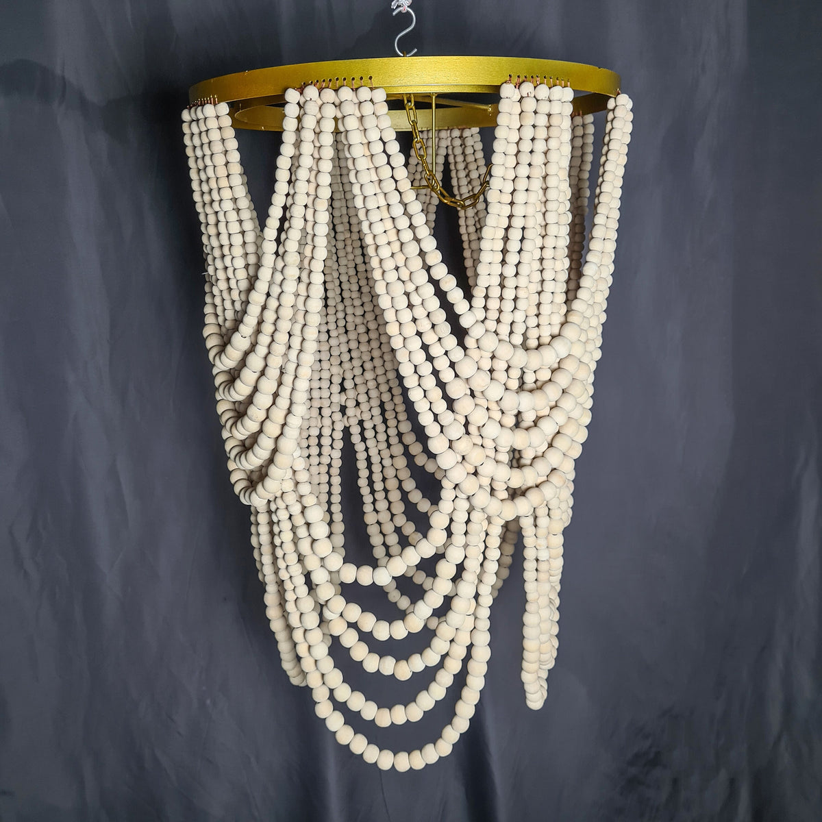 Beaded chandelier 50x80cm wooden pendant lampshade beads lamp shade bohemian lamp lighting