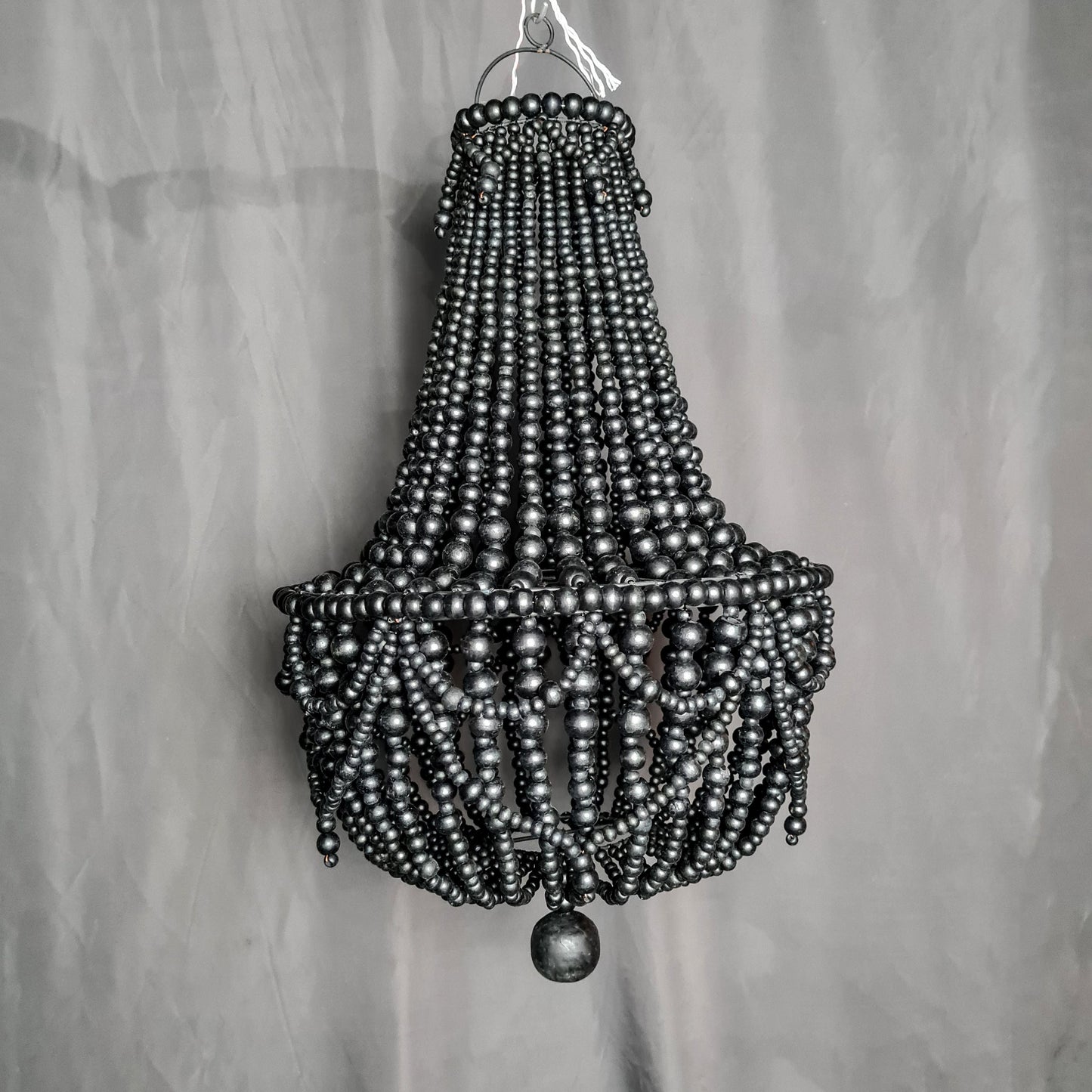 Wooden beads chandelier 40x60 black beaded lampshade pendant lamp shade bohemian white chandelier