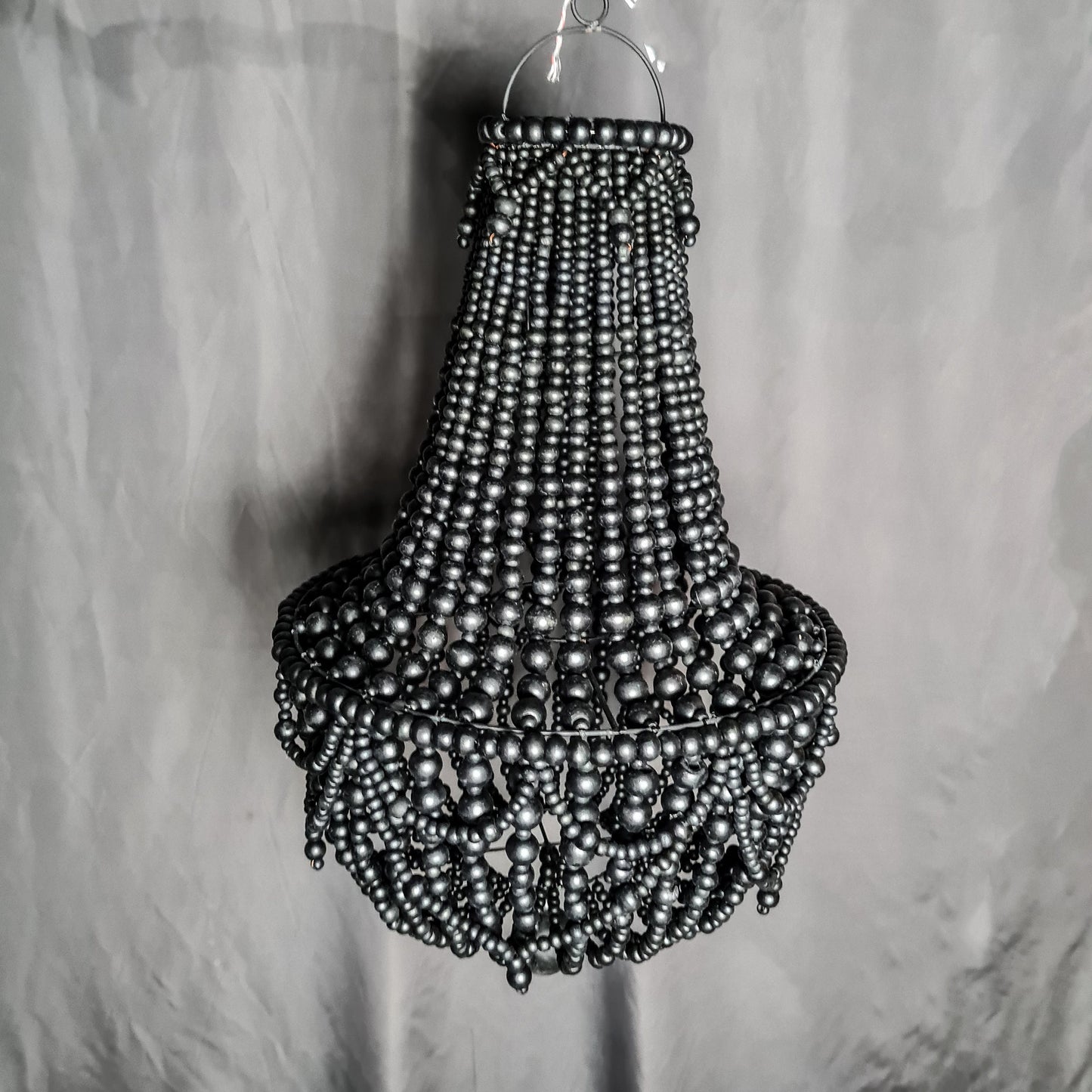 Wooden beads chandelier 40x60 black beaded lampshade pendant lamp shade bohemian white chandelier