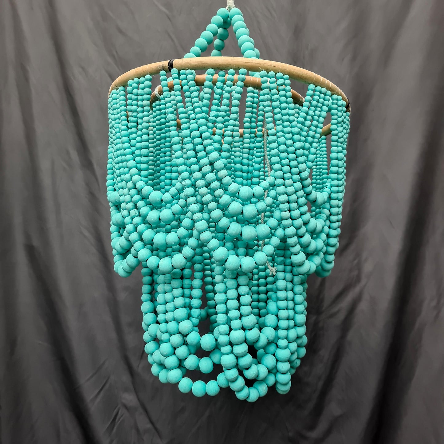Wooden lampshade 40x60, beaded lampshade, wood beads lampshade, beads chandelier, pendant lampshade, beaded chandelier, wooden chandelier