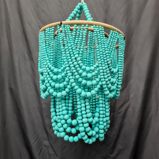 Wooden lampshade 40x60, beaded lampshade, wood beads lampshade, beads chandelier, pendant lampshade, beaded chandelier, wooden chandelier