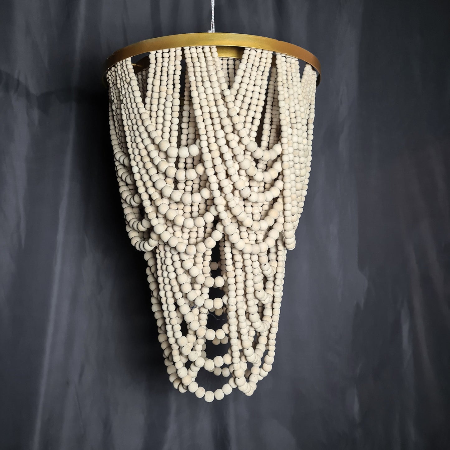 Wooden beads chandelier 50x70cm clear natural color beaded lampshade boho lamp shade wooden pendant lamp bohemian decor