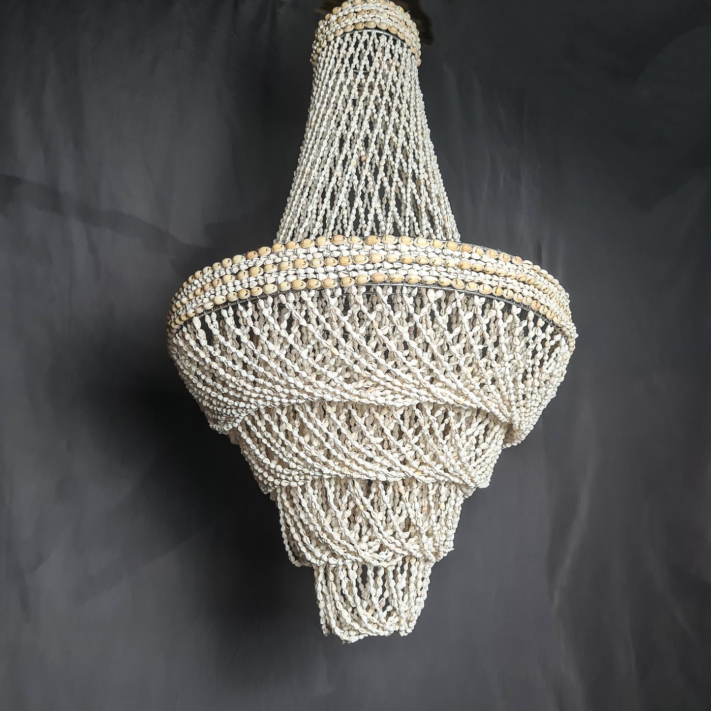 Pendant shell lampshade pyramid 50x110cm sea shells chandelier white shell lamp shade boho bohemian pendant chandelier