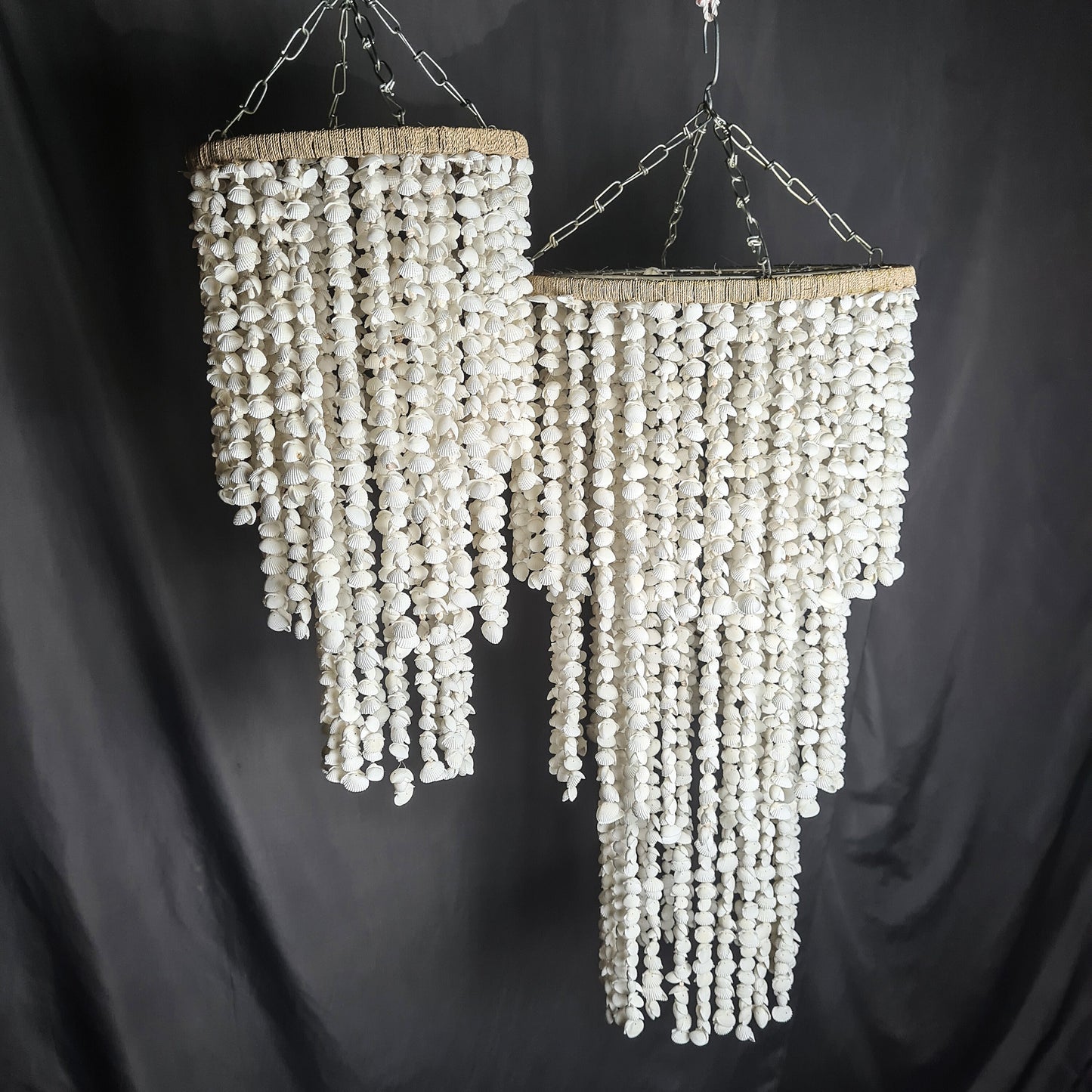 Shell lampshade pendant chandelier seashells lamp shade bohemian lamp boho designe shell decoration