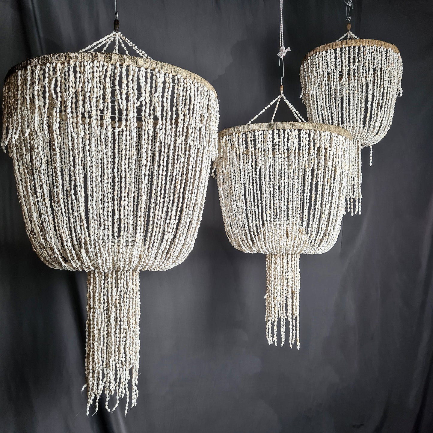 Shell lampshade pendant sea shells chandelier bohemian lamp shade white jellyfish boho lighting