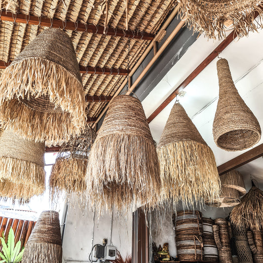 Set of 3 lampshade 30cm 40cm 50cm pendant lamp shade chandelier bohemian lamp boho style decor wicker lamp