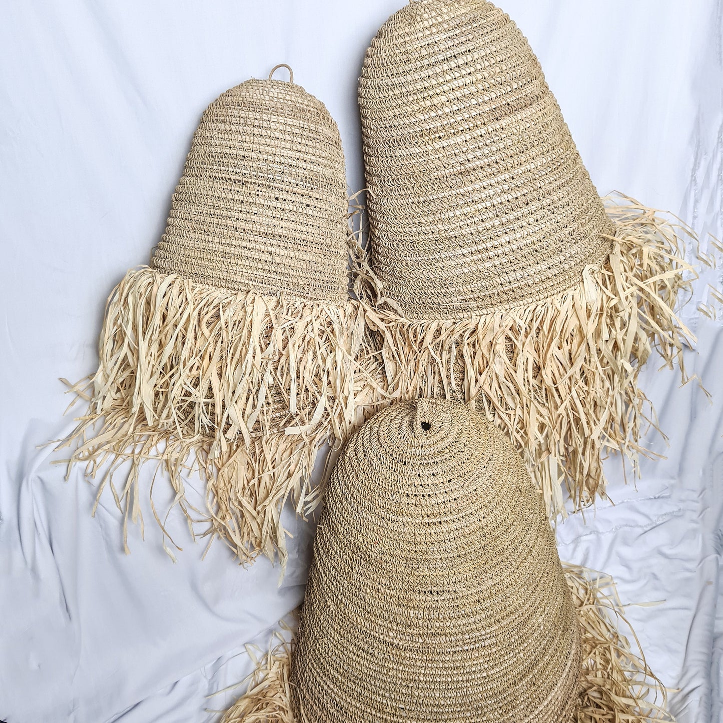 Set of 3 lampshade 30cm 40cm 50cm bohemian lamp boho style decor chandelier wicker pendant lamp shade eco decor tropical interior