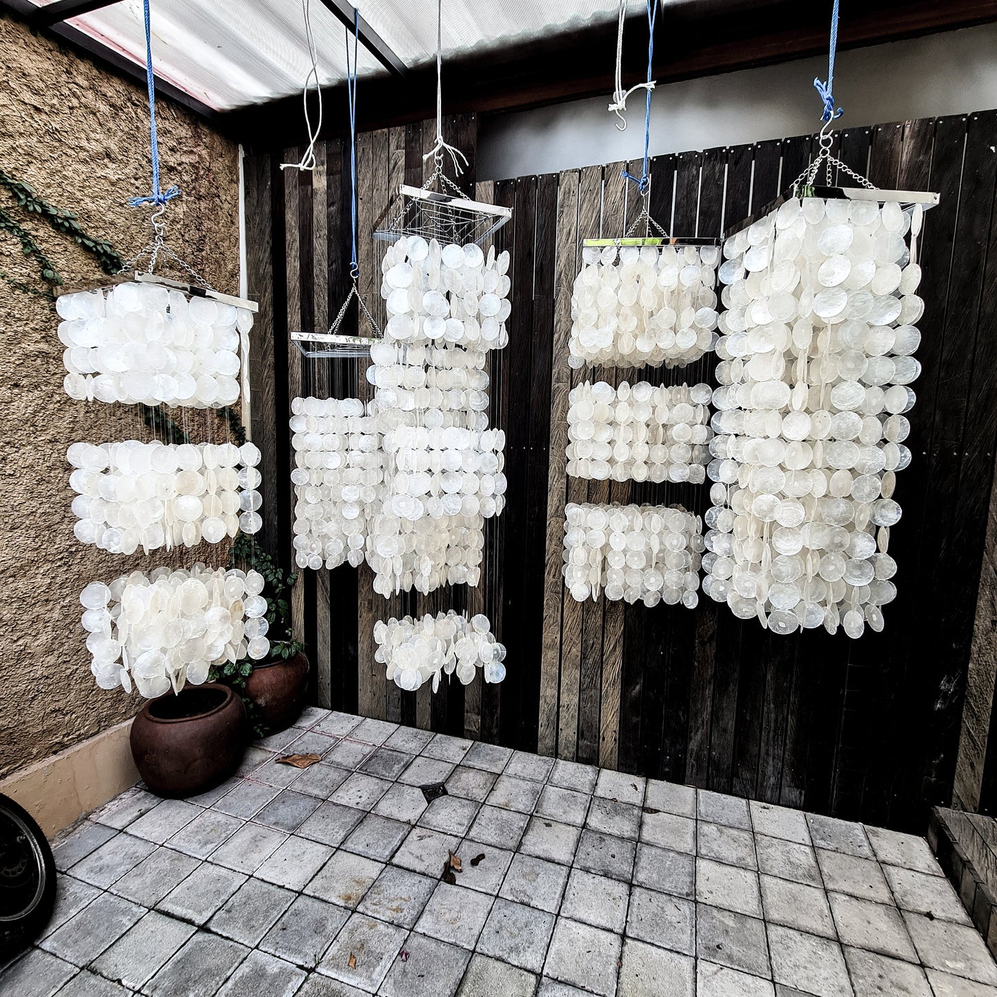 Sea shell chandelier minimal style, shell lampshade, singing chandelier, square lamp square chandelier pendant lampshade