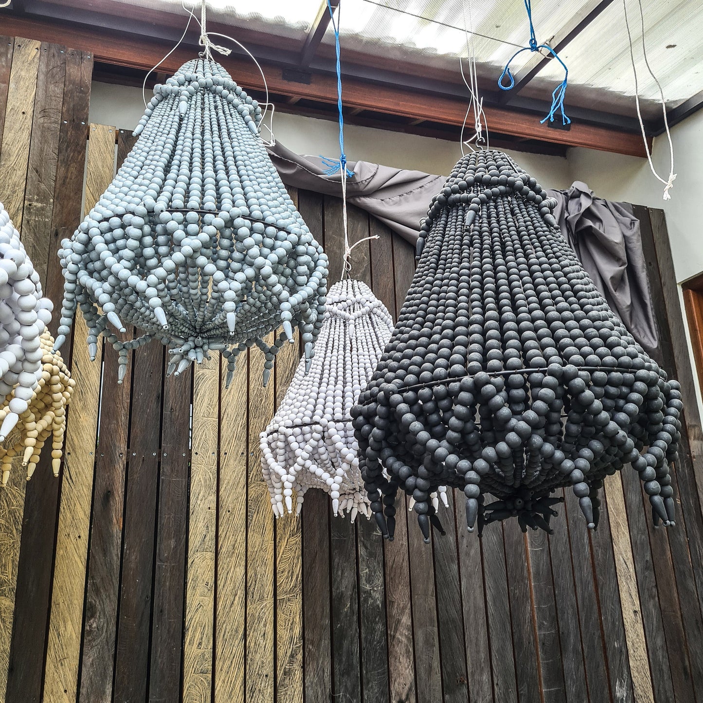 Beaded pendant lampshade wooden beads chandelier beaded chandelier wood lamp pendant loft bohemian style