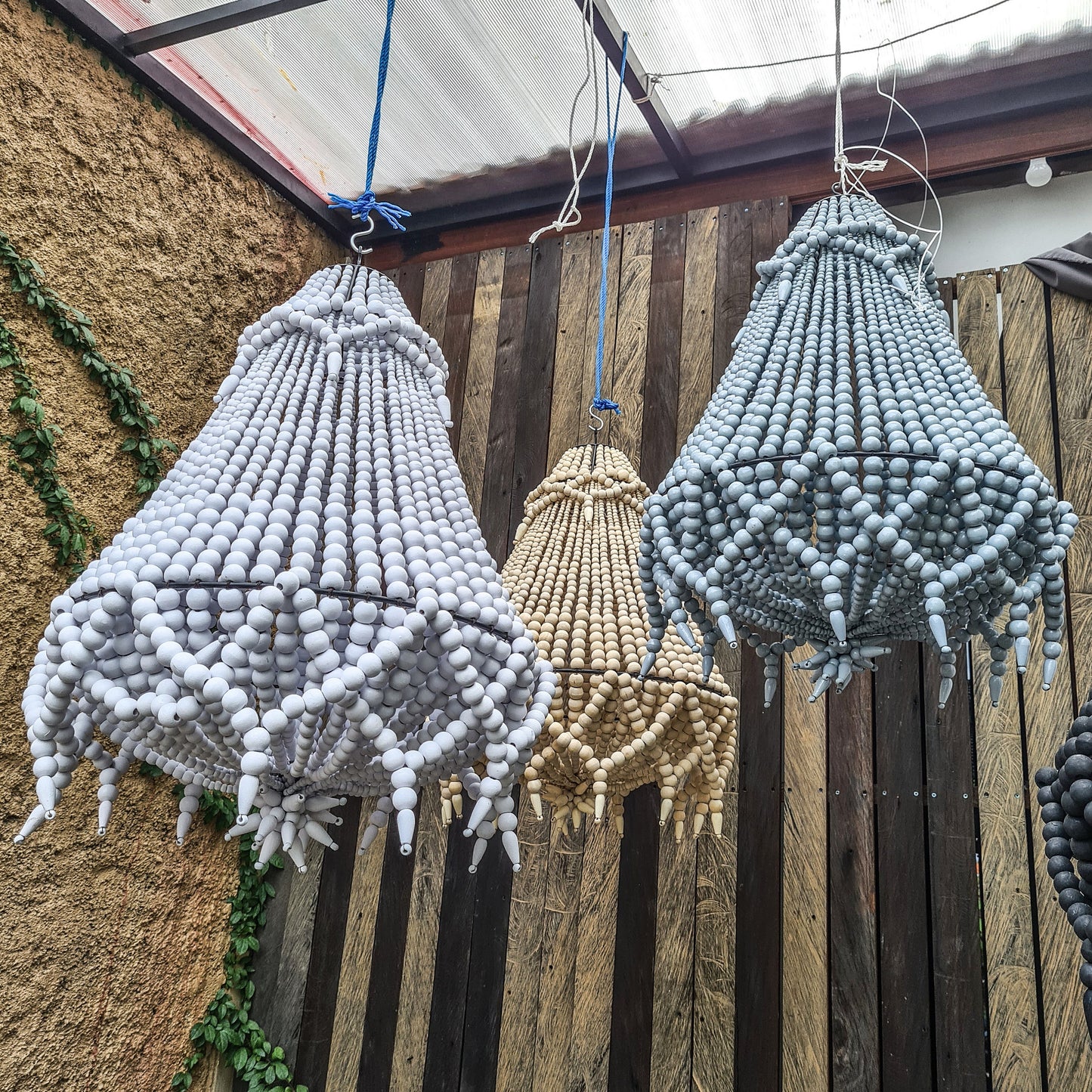 Beaded pendant lampshade wooden beads chandelier beaded chandelier wood lamp pendant loft bohemian style