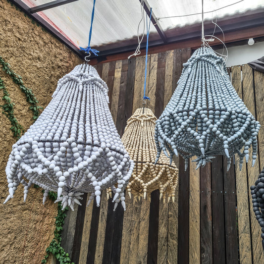 Beaded pendant lampshade wooden beads chandelier beaded chandelier wood lamp pendant loft bohemian style