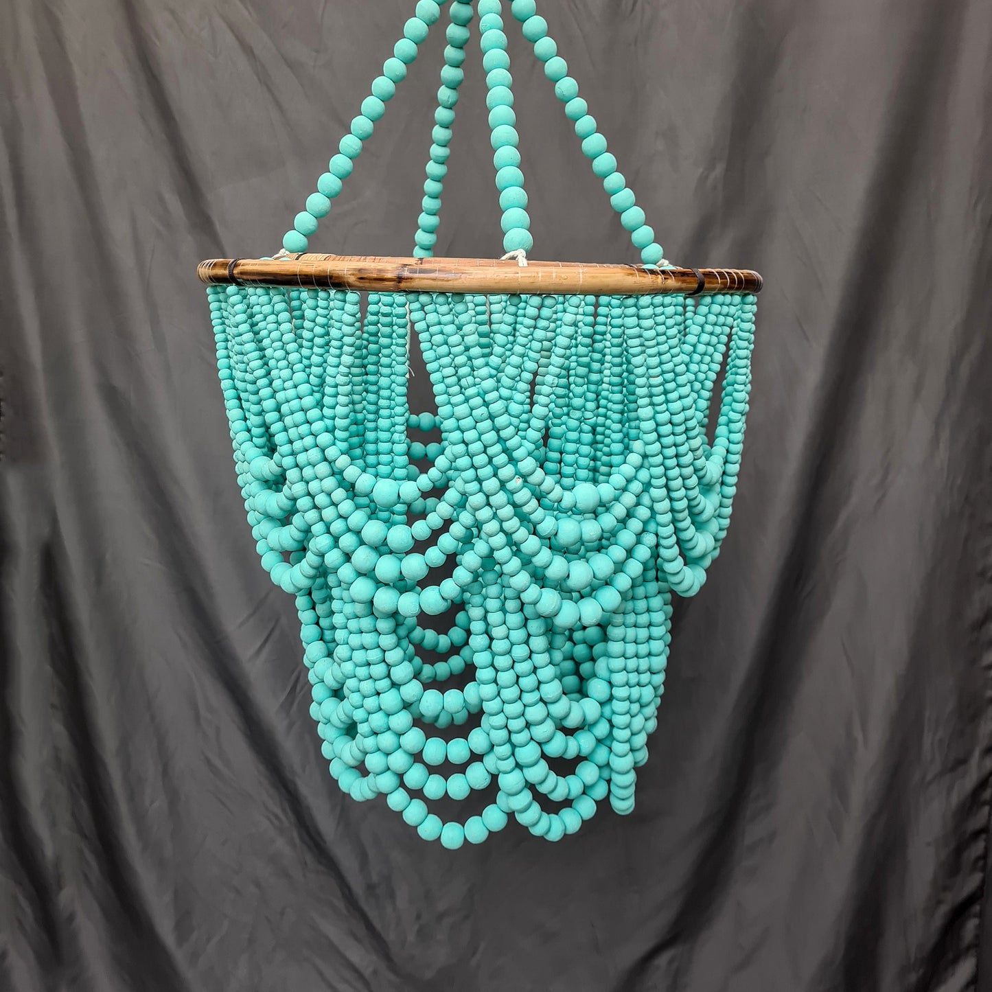 Beaded lampshade wood beads chandelier beaded pendant lamp shade wooden lamp boho bohemian