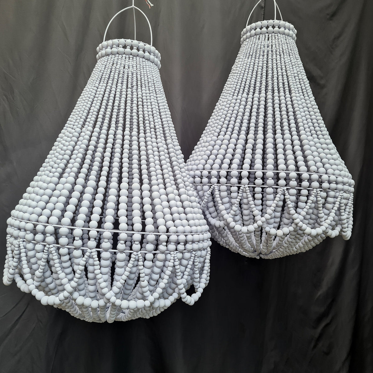 Beaded chandelier wooden lampshade beaded boho lamp bohemian style pendant lampshade wood beads decor