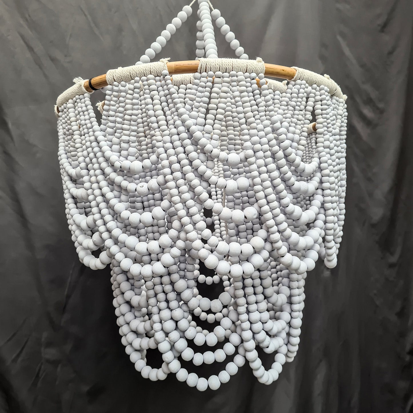 Wooden beaded pendant lampshade boho chandeliers beads bohemian lamp shade wood beads chandelier