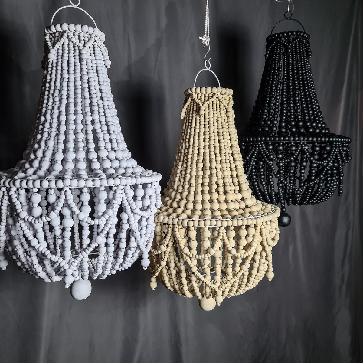 Beaded chandelier 40x60 wooden beads lampshade wood chandelier behemian lamp shade pendant lamp lighting