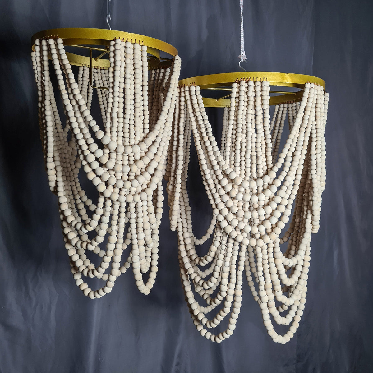 Beaded chandelier wooden lamp shade beads chandelier lampshade bohemian pendant lampshade wooden lamp