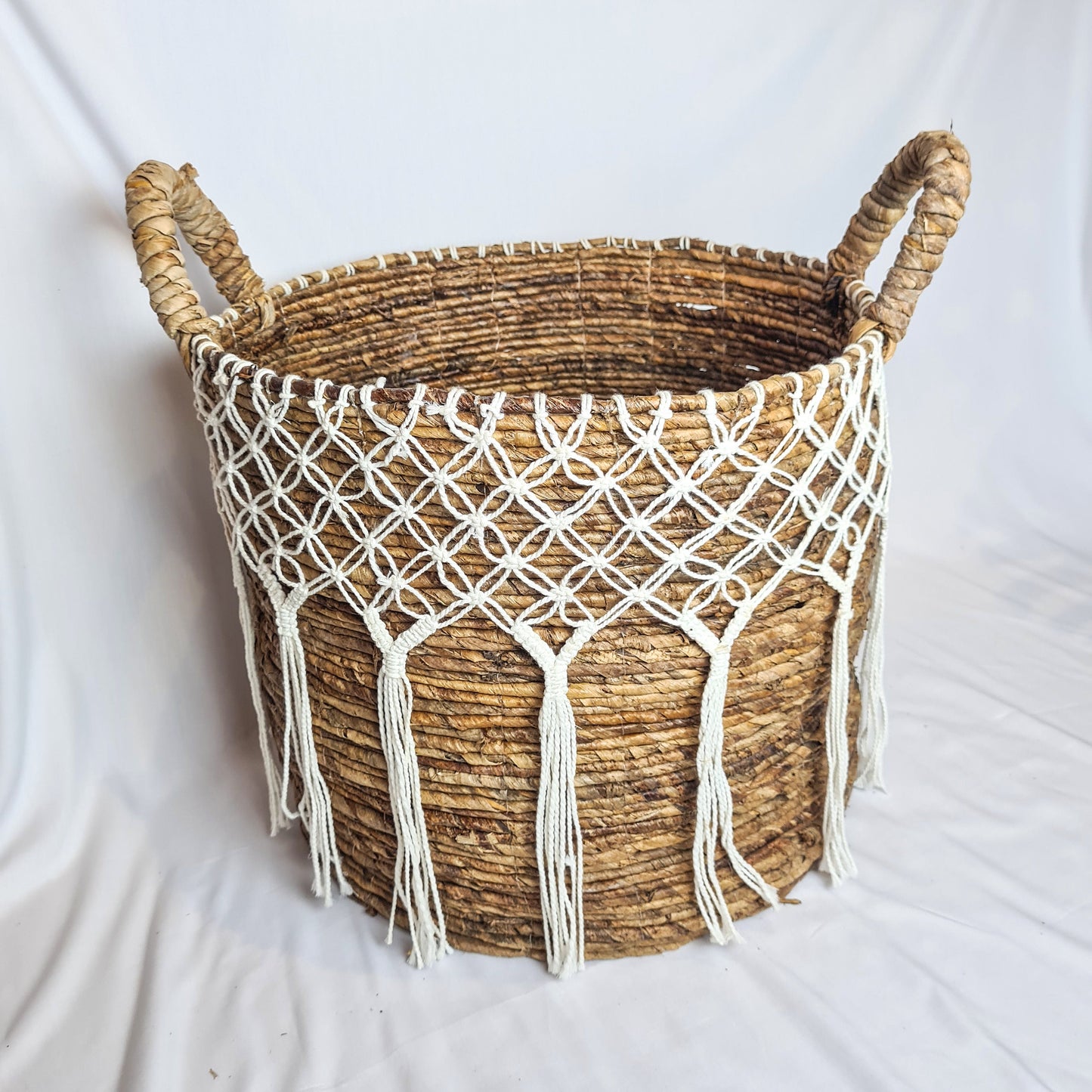 Wicker laundry baskets set 3, basket laundry woven basket woven boxes basket banana leaf macrame eco decor boho bohemian