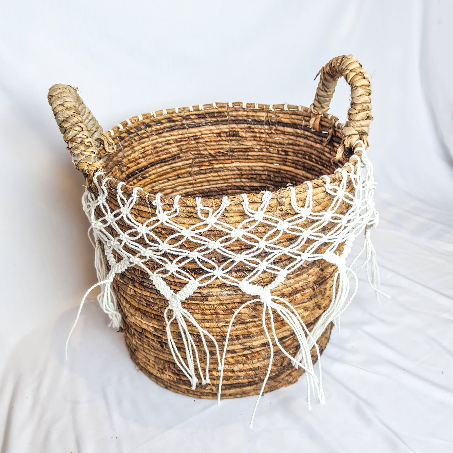 Wicker laundry baskets set 3, basket laundry woven basket woven boxes basket banana leaf macrame eco decor boho bohemian