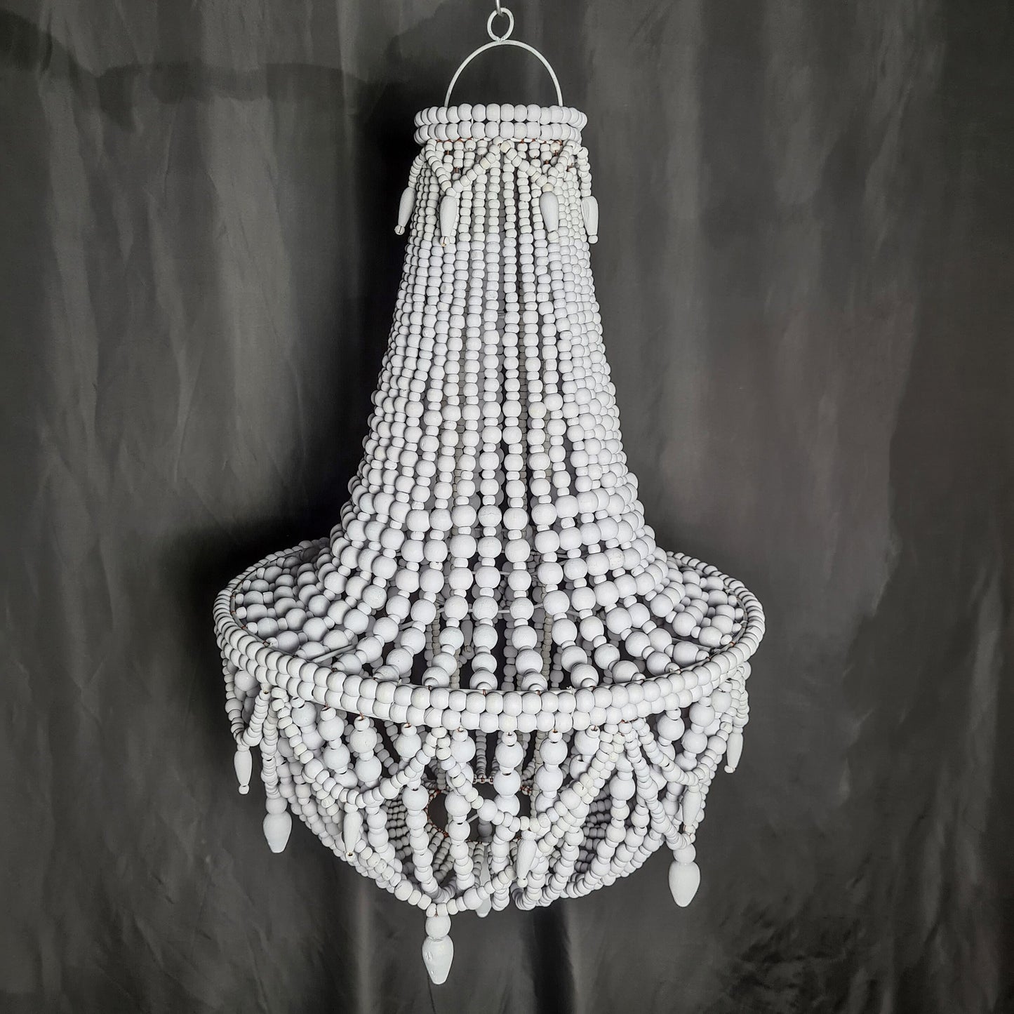 Wooden beaded chandelier beads lampshade pendant lamp shade bohemian white lampshade lighting