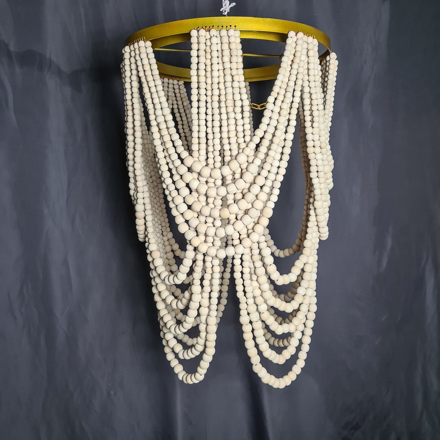 Beaded chandelier 50x80cm wooden pendant lampshade beads lamp shade bohemian lamp lighting