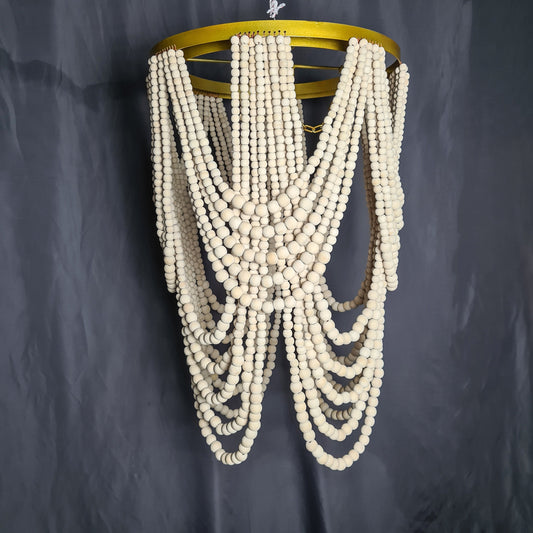 Beaded chandelier 50x80cm wooden pendant lampshade beads lamp shade bohemian lamp lighting