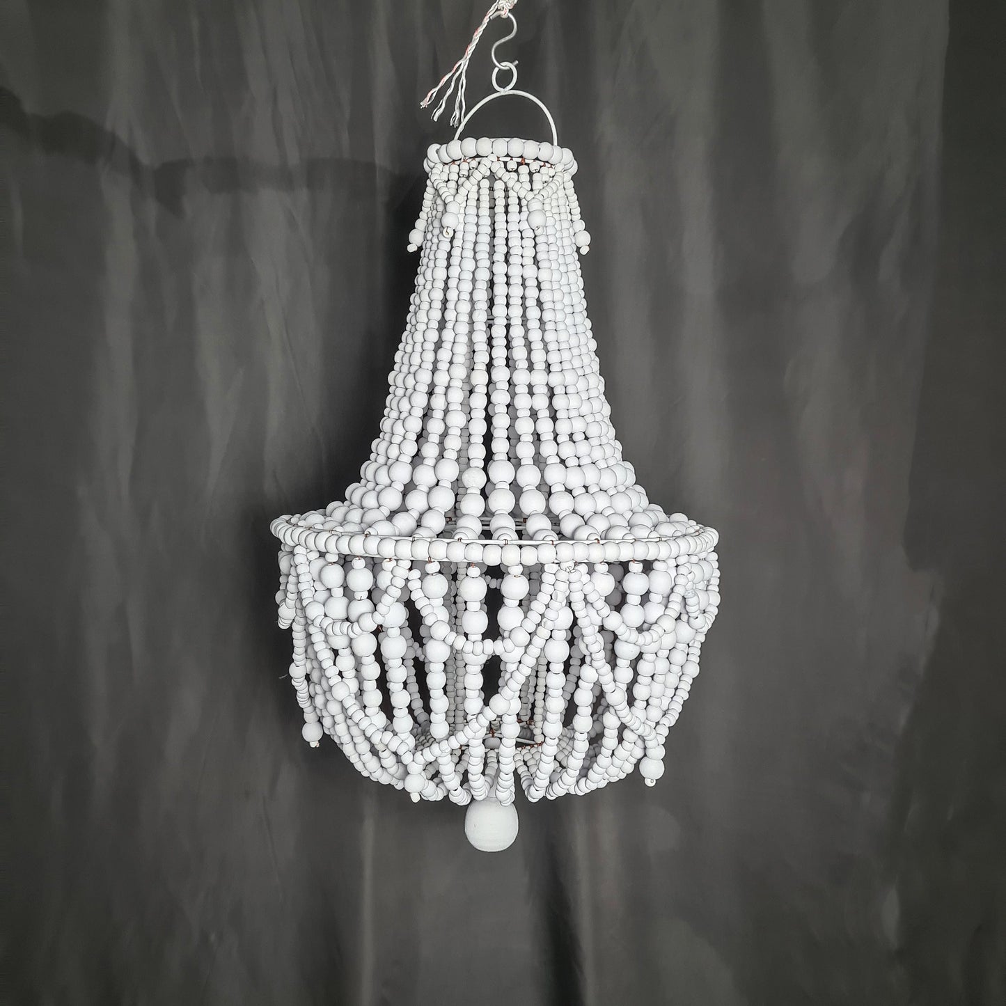 Wooden beads chandelier 40x60 beaded lampshade pendant lamp shade bohemian white chandelier