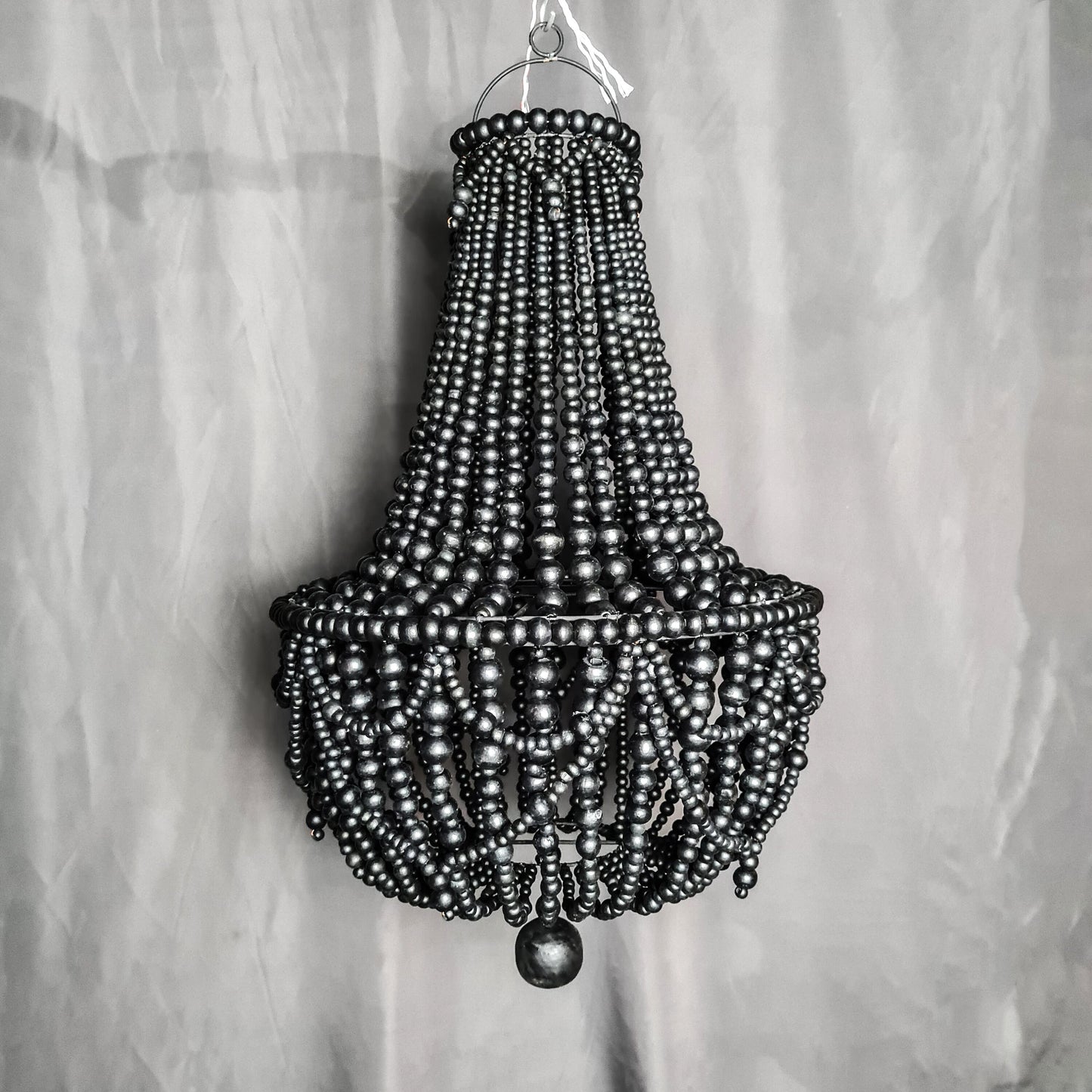 Wooden beads chandelier 40x60 black beaded lampshade pendant lamp shade bohemian white chandelier
