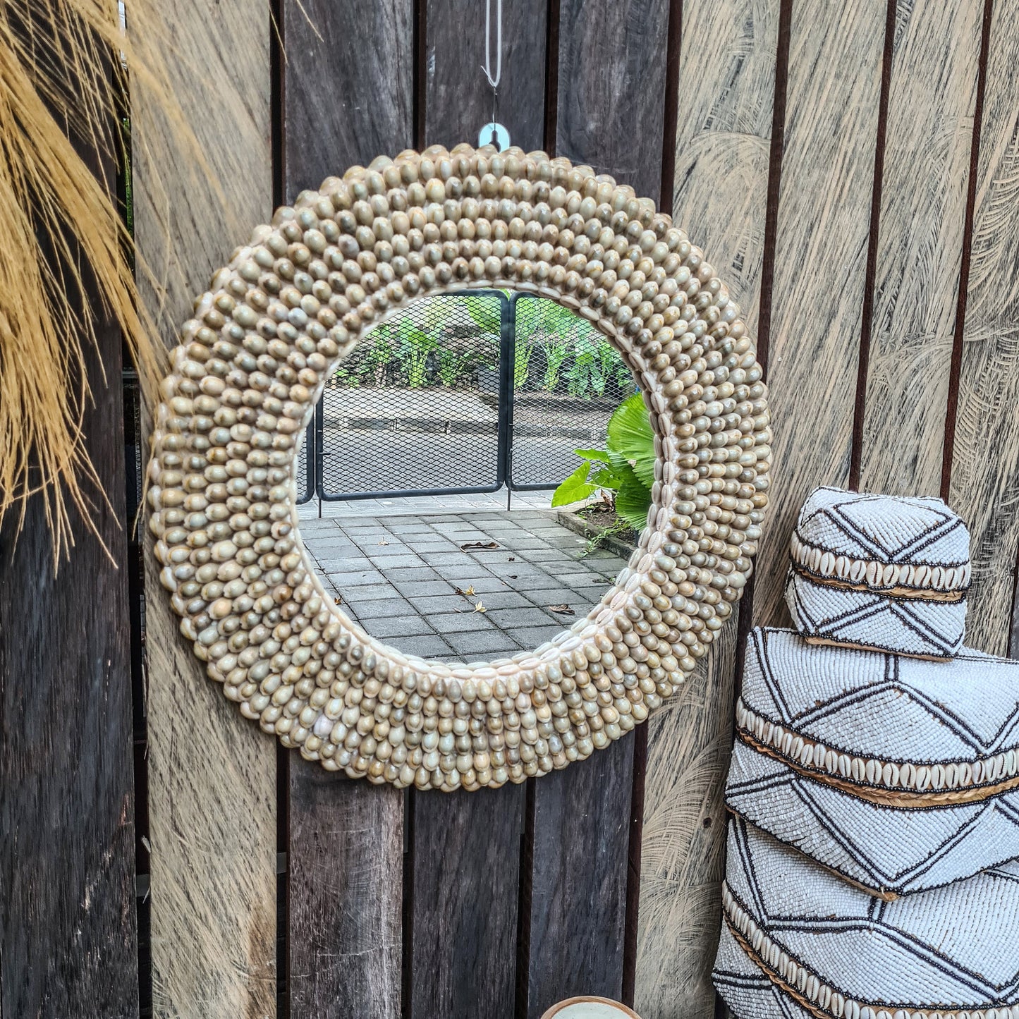 Shell mirror 47cm boho decoration made from sea shells bohemian mirror wall decor wall hangings shells decor