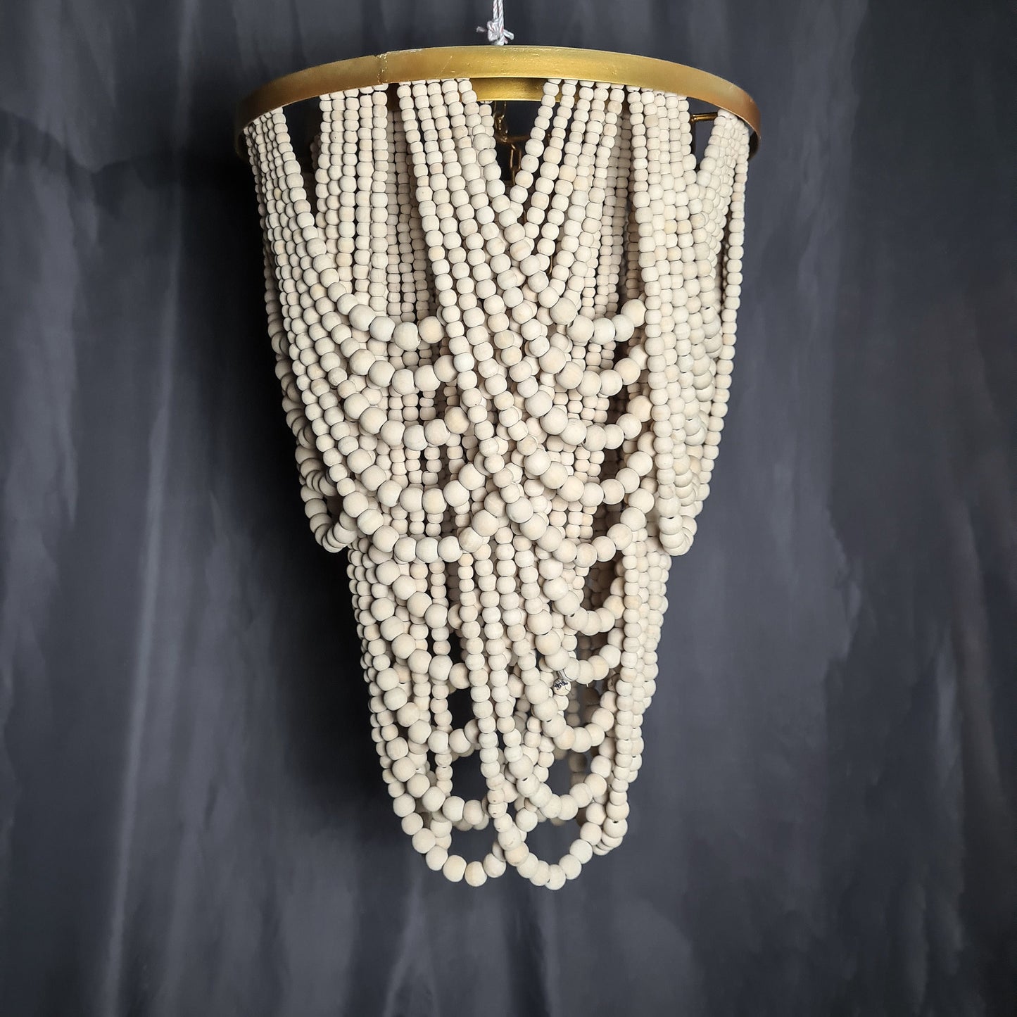 Wooden beads chandelier 50x70cm clear natural color beaded lampshade boho lamp shade wooden pendant lamp bohemian decor