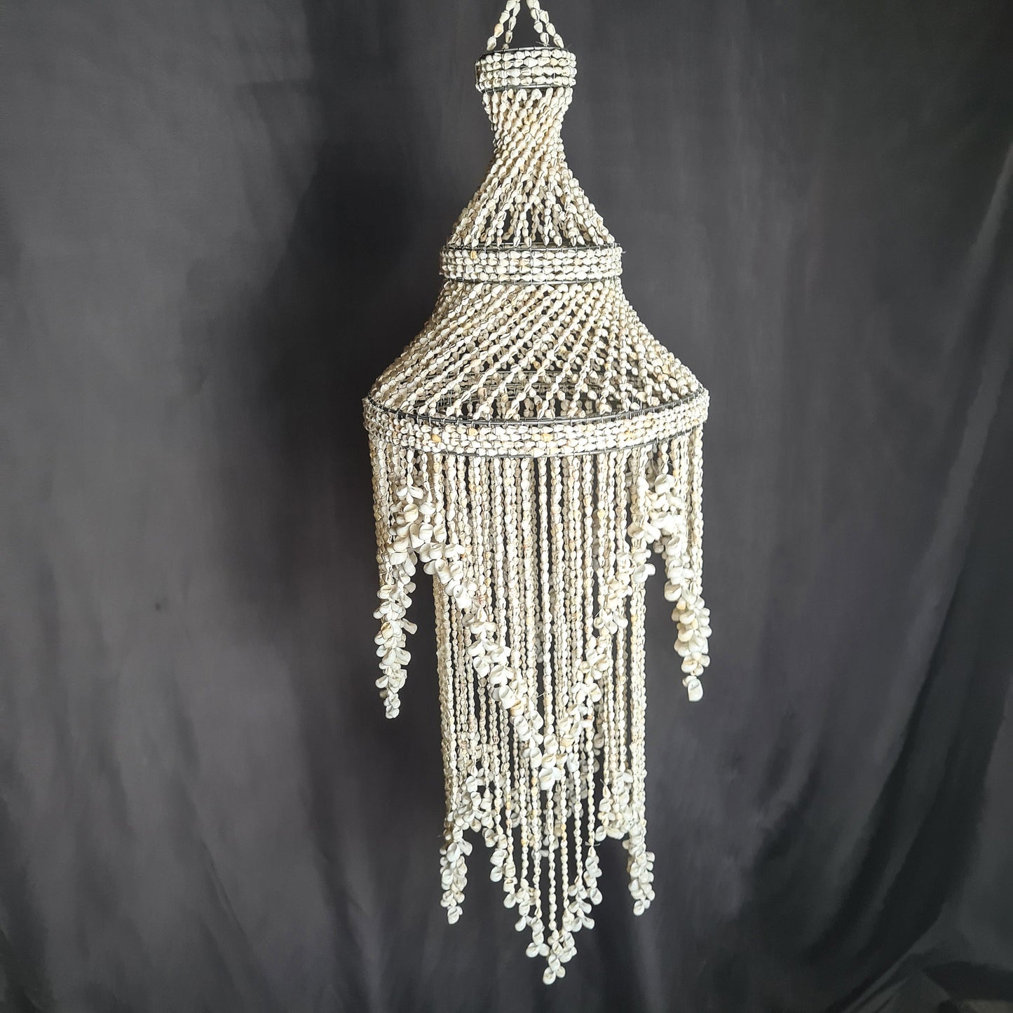 Pendant shell lampshade wave 30x90cm sea shells chandelier white shell lamp shade boho bohemian pendant chandelier