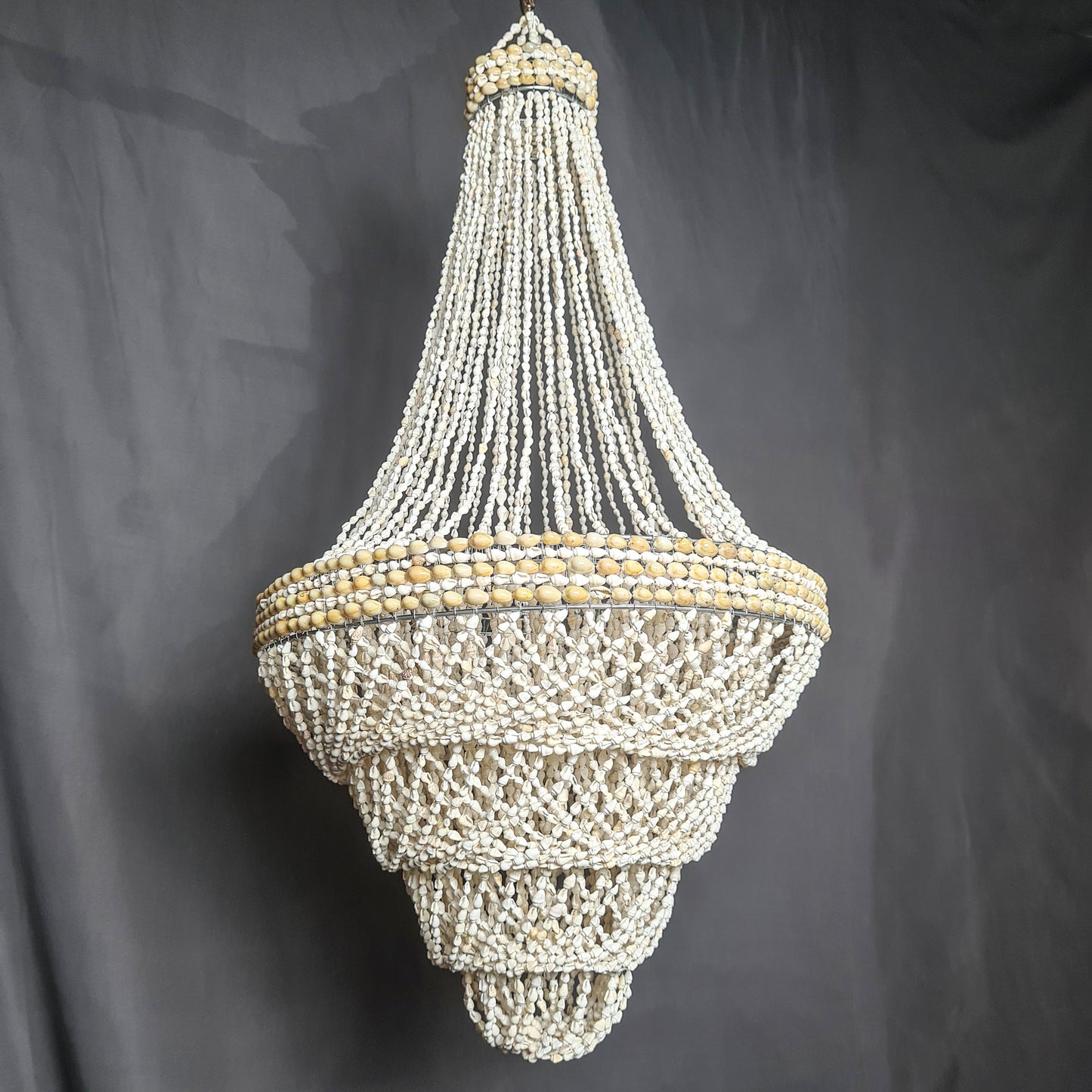 Pendant shell lampshade pyramid 40x100cm sea shells chandelier white shell lamp shade boho bohemian pendant chandelier