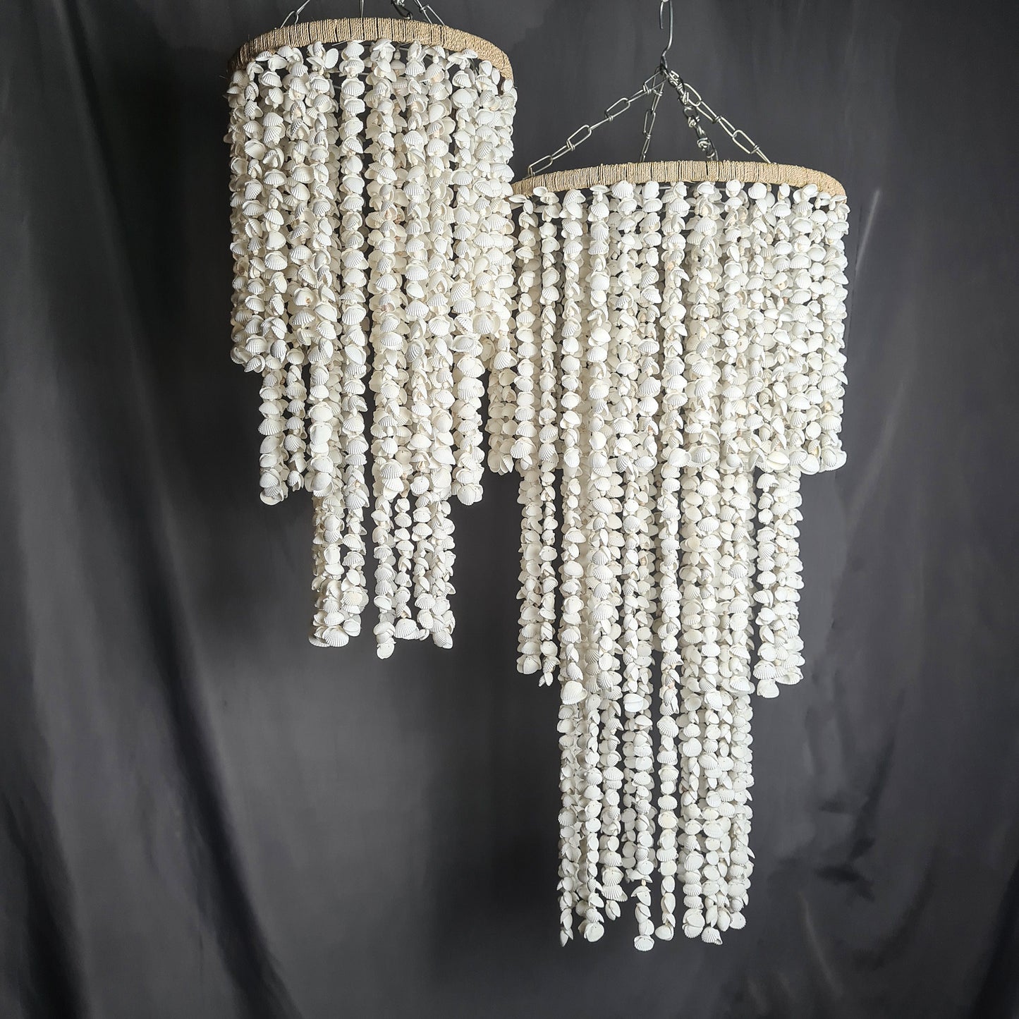 Shell lampshade pendant chandelier seashells lamp shade bohemian lamp boho designe shell decoration