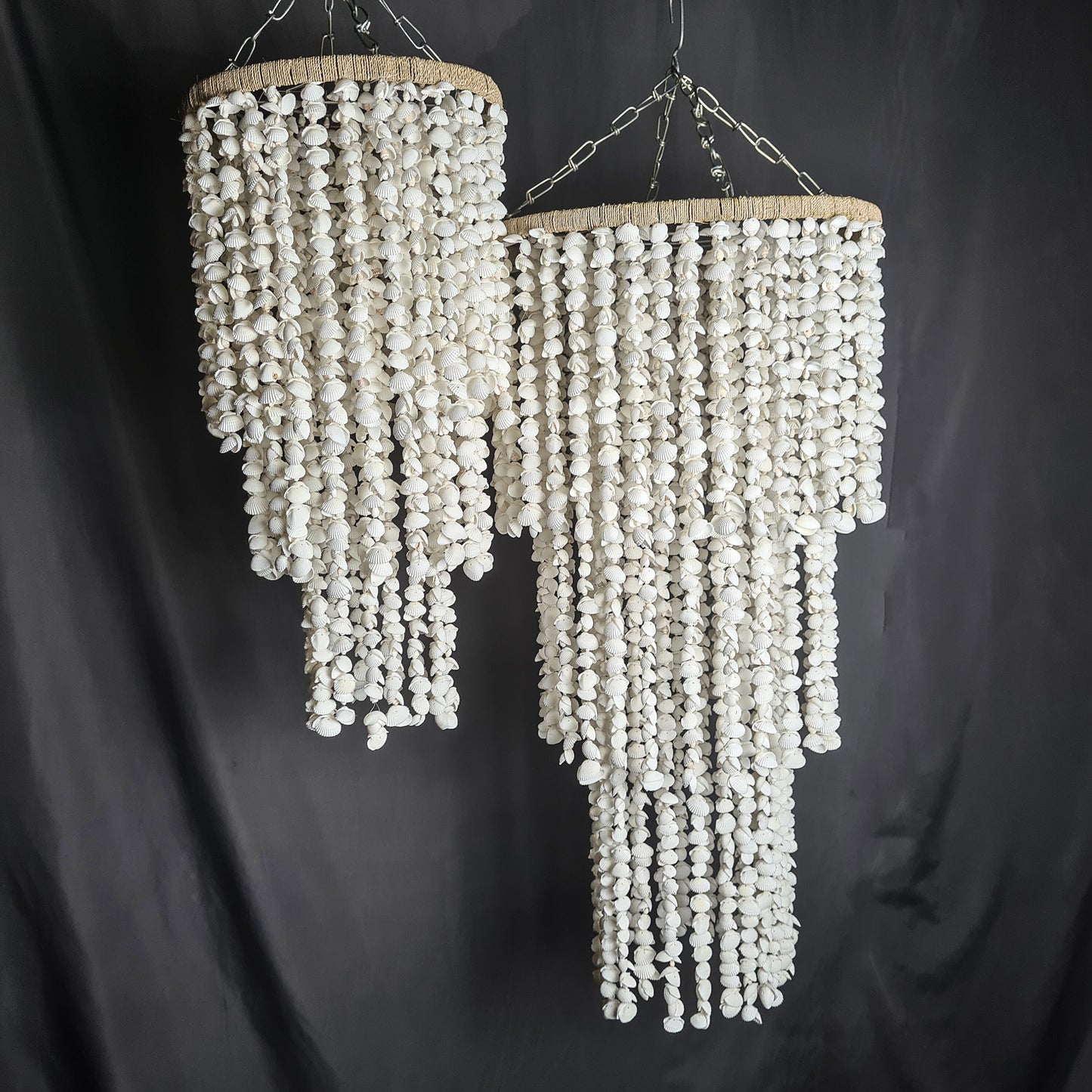 Shell lampshade pendant chandelier seashells lamp shade bohemian lamp boho designe shell decoration