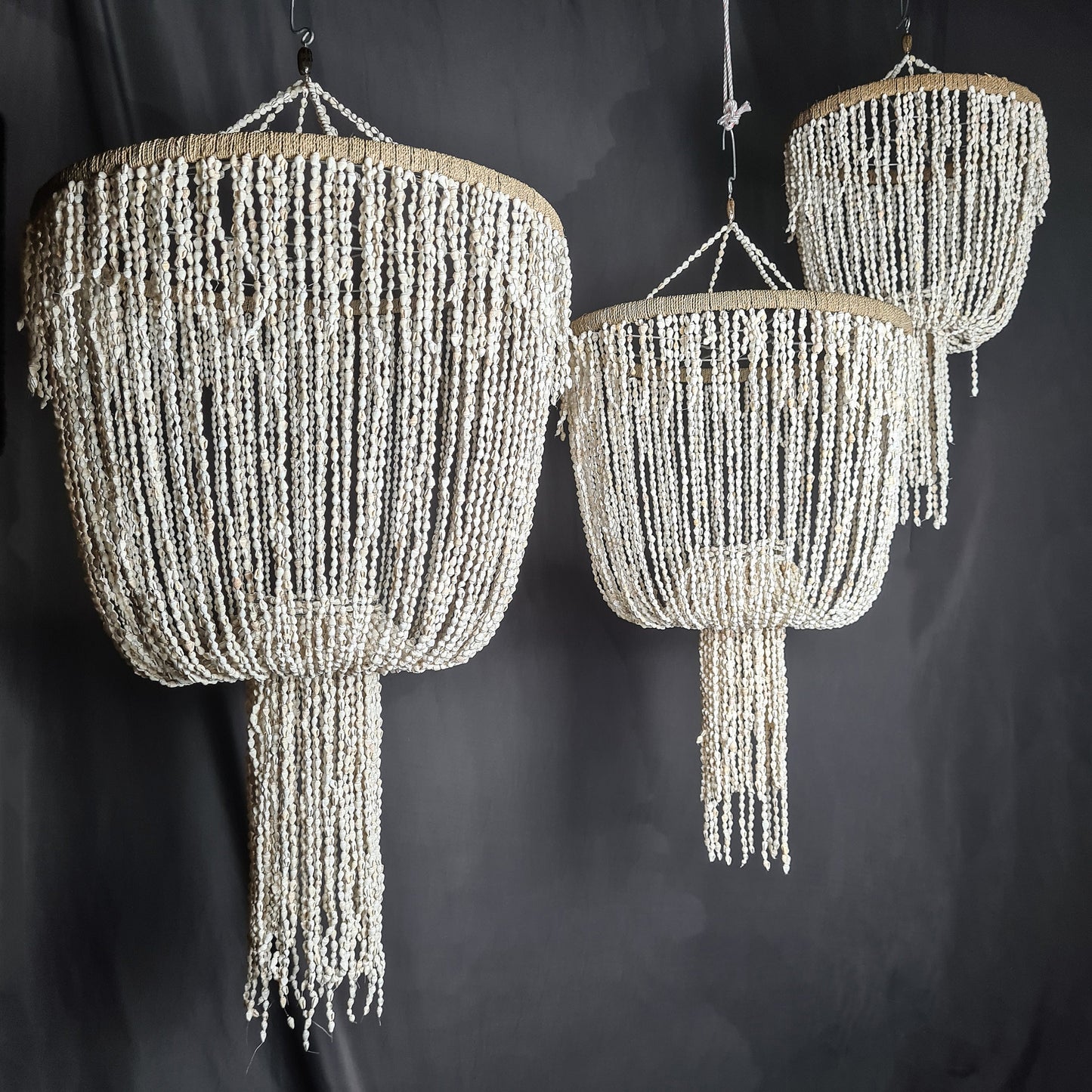 Shell lampshade pendant sea shells chandelier bohemian lamp shade white jellyfish boho lighting