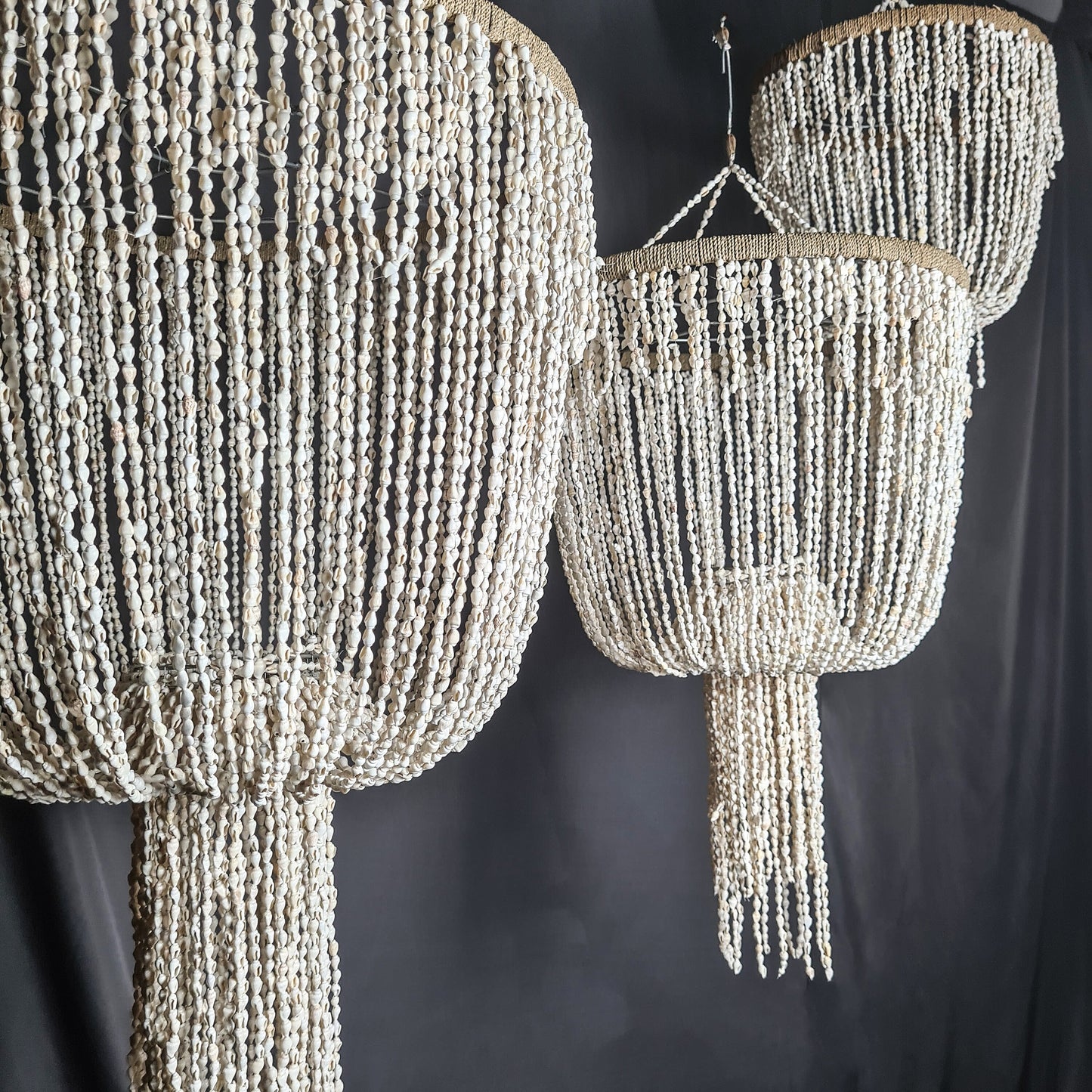 Shell lampshade pendant sea shells chandelier bohemian lamp shade white jellyfish boho lighting