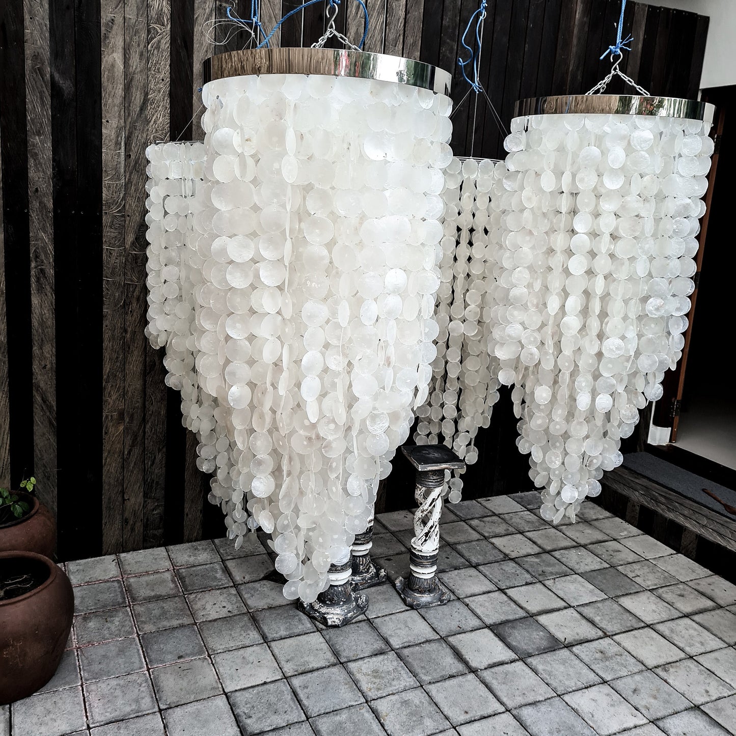 Shell chandelier 60x140cm pendant singing lampshade sea shells bohemian lamp shade shell decoration